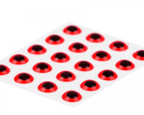 3D Epoxy Eyes, Fluo Red, 4 mm